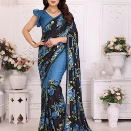 The Textile Hub Floral Beads and Stones Saree-picture-27