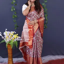 amirat Woven Design Zari Pure Silk Kanjeevaram Saree image 4