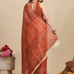 SHANVIKA Ethnic Motifs Printed Pure Cotton Saree image 2