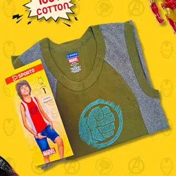 AMUL COMFY Boys Pack Of 3 Avengers Printed Pure Cotton Assorted Innerwear Vests image 4