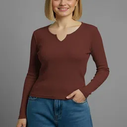 Dream Beauty Fashion Women Solid Ribbed Full Sleeve Top-picture-26