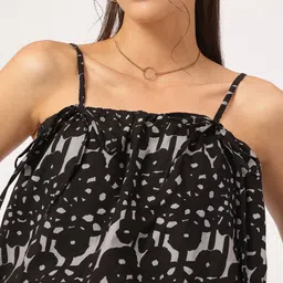 DressBerry Chic & Cheery Abstract Print Crop Blouson Top image 3