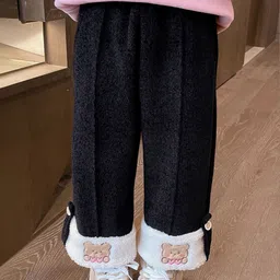 LULU & SKY Girls Contrast Cuff Fleece Wide Leg Trousers-picture-25