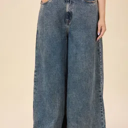 Turning Blue Plus Size Women Wide Leg High-Rise Stretchable Jeans-image-87