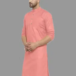 ANUJ FASHION Men Pink Solid Kurta-picture-0