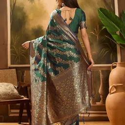SAINOOR Ethnic Motifs Zari Banarasi Saree image 5