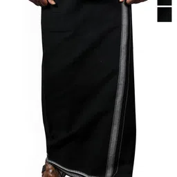 PRAKASAM COTTON Men Solid Cotton Dhoti Dhotis-image-18