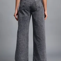 HERE&NOW Women Grey Wide Leg High-Rise Jeans image 5