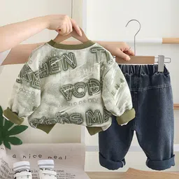 INCLUD Boys Printed Long Sleeves Sweatshirt With Trousers image 3