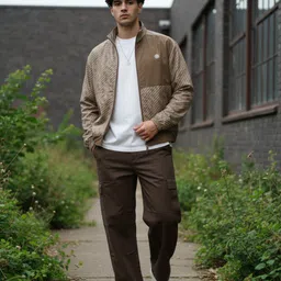 glitchez Abstract Print Mock Collar Oversized Windcheater Bomber Jacket image 3