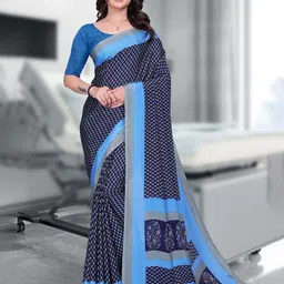 K 5 Fashion Floral Pure Crepe Saree image 3