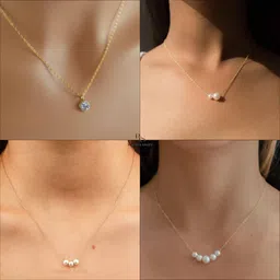 Boghra Sales Set Of 4 Gold-Plated Brass Pearls Chain-picture-30