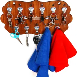 us dzire ™ 845 Multi Key Holder, Cloth Hanger Hook Suitable for home , ofifce Security Gate, Apartment, Hotel, Lodge Wooden Handcraft. Wood Key Holder image 5