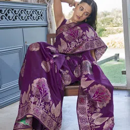 CANIZZARO Woven Design Zari Banarasi Saree image 4