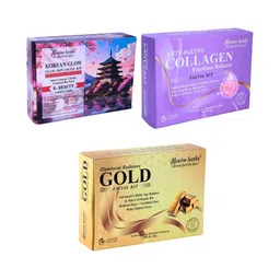 Mexico herbs Set Of 3 Korean Collagen & Gold Facial Kit For Skin Brightening - 60 g Each-picture-38