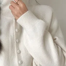 StyleCast x Revolte Women Solid Turtle Neck Long Sleeves Front-Open Sweaters image 3