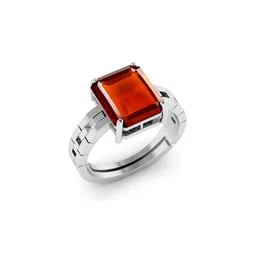 RRVGEM 12.25 Ratti To 12.00 Ratti Gomed Stone Silver Plated Adjustable Ring image 2