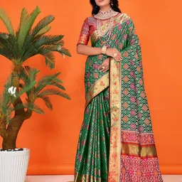 jayant creation Bandhani Zari Pure Silk Designer Patola Saree-picture-20