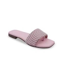 BAESD Women Embellished Party Open Toe Flats image 4