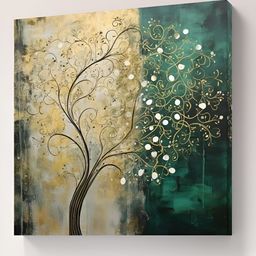 Livin'luxe Green & Black Floral Printed Canvas Wall Art-picture-24