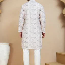 anouk mirage Anouk Rustic Floral Printed Band Collar Straight Kurta With Pyjamas image 4