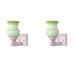 Somil Premium Designer Glass Wall / Night Lamp Elegant & Stylish Dcor Accent for Modern Interiors, color- Green, White, Size- 19.5 X 24.5 X 22.5 CM-image-90