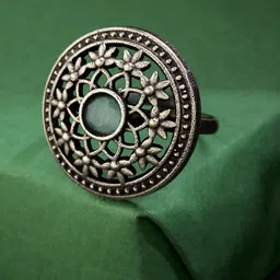 Fabindia Stones Studded Adjustable Finger Ring-picture-29