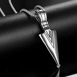 P. R. PRINTS Stainless Steel Silver-Plated Geometric Pendants With Chains image 2