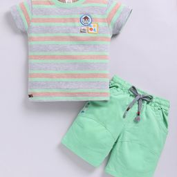 KIDZELLO Boys Striped T-shirt with Shorts-picture-8