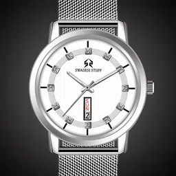 SWADESI STUFF Men Round Dial & Straps Analogue Watch SEFAR WHITE-picture-19