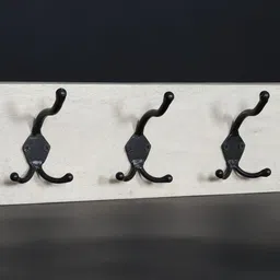 Exotic India Off White & Black Textured Wooden Wall Hanging Hooks image 2