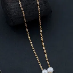 SZN Set Of 2 Gold-Plated Artificial Beaded Minimal Chains image 4