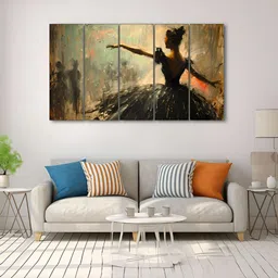 The Castle Decor Brown & Green 5 Piece Wood Other Wall Paintings-image-83