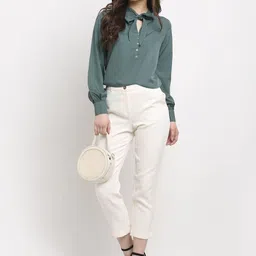 HERE&NOW Women Teal Polyester Top image 4