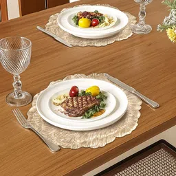 Aura 6-Pcs Textured Heat-Resistant Round Table Placemats image 3