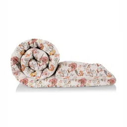 San Marino White & Red Floral Printed Cotton AC Room Double Bed Comforter-image-54