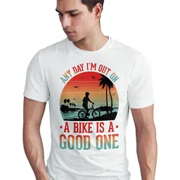 Seekbuylove Men Beach Retro Any Day Is Good Printed Bio Finish Regular Fit T-shirt-picture-37