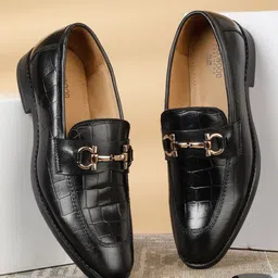 Teakwood Leathers Men Textured Leather Loafers-image-53