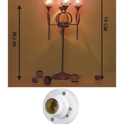 1st Time Floor Lamp with 4 Hand-Decorated Glass Shades image 3