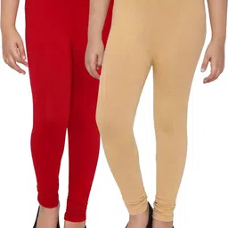 Tik Tok WEARS Girls Red Churidar Length Leggings-image-99