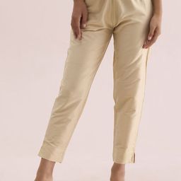 Go Colors Women Solid Tapered Fit Mid-Rise Regular Trousers-picture-36