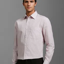 Louis Philippe Men Classic Spread Collar Micro Checked Cotton Formal Shirt image 2