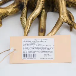 Fabindia Mehnoor Gold-Toned Antiqued Brass Showpiece-image-5