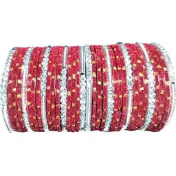 Adiba Fashion Factory Maroon Glass Artificial Stones & Beads Bangle-picture-14