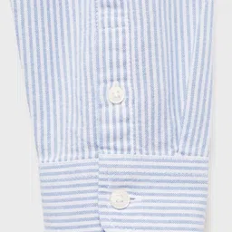Mango Kids Boys Opaque Striped Pure Cotton Casual Shirt image 3
