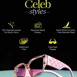 Vincent Chase Women Purple Lens & Black Wayfarer Sunglasses with image 2