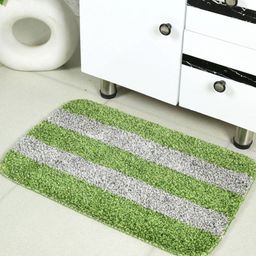 Saral Home Green & Grey Microfiber Anti Slip Bath Rug-picture-15