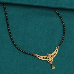 CAPILITE Jewellers Gold-Plated American Diamond Studded And Beaded Mangalsutra-picture-14