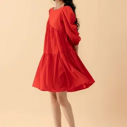 all about you Puff Sleeve Crepe Dress image 3