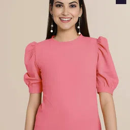 Mast & Harbour Women Pack Of 2 Puff Sleeve Peplum Top-picture-21